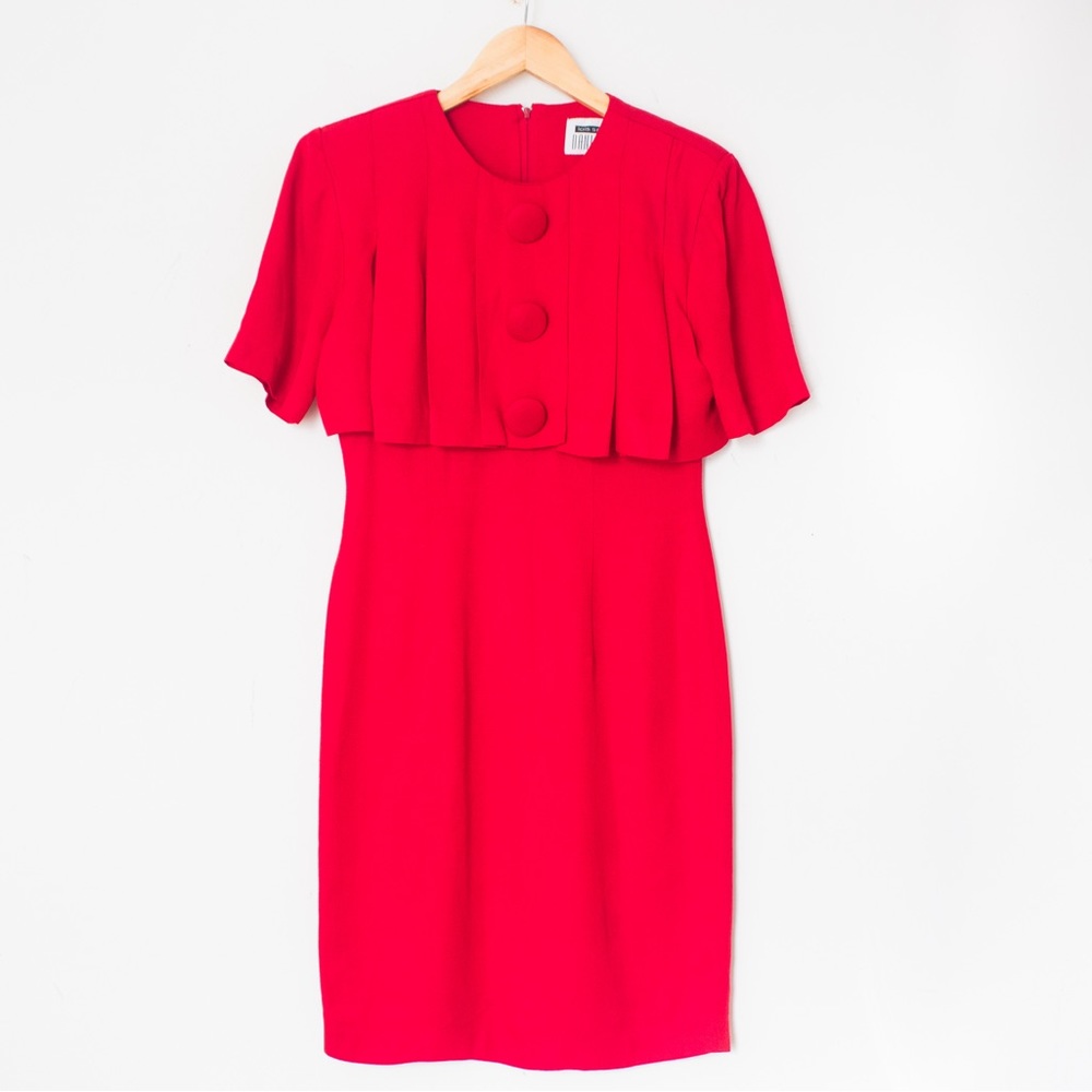 Lori Snyder | Vintage 80’s/90’s Red Secretary Short Sleeve Dress